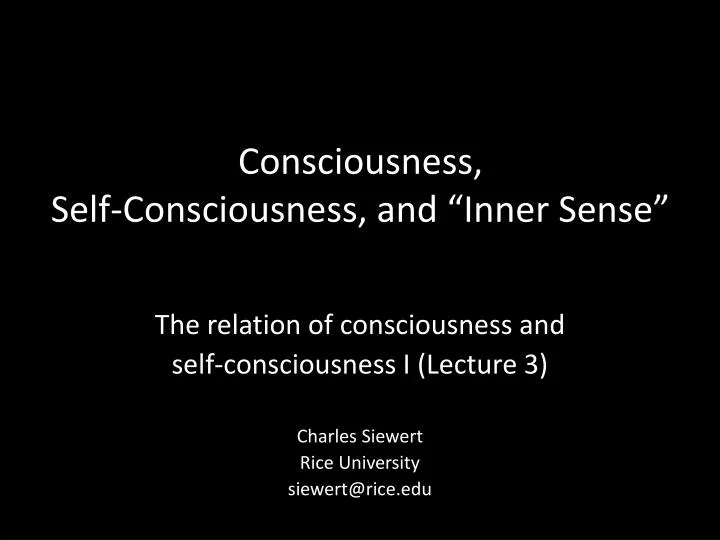 consciousness self consciousness and inner sense