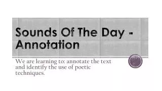 Sounds Of The Day - Annotation