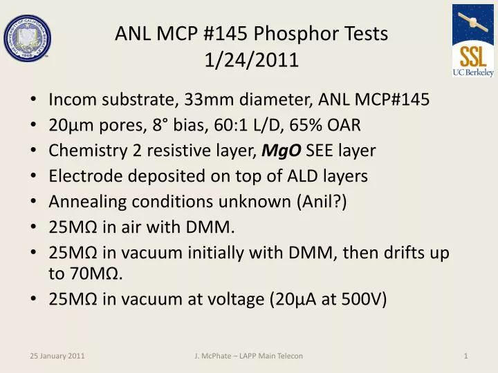 anl mcp 145 phosphor tests 1 24 2011
