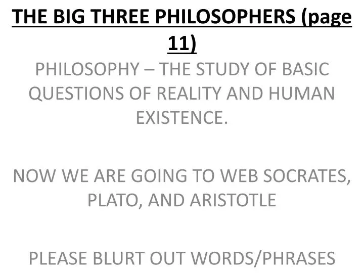 the big three philosophers page 11