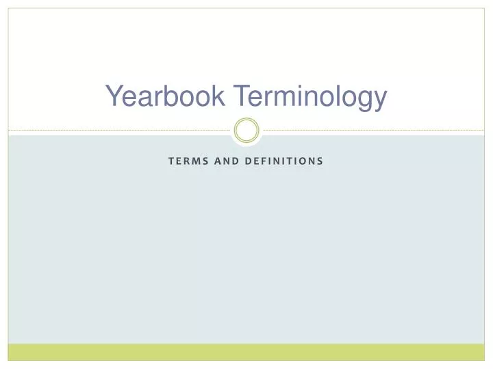 yearbook terminology