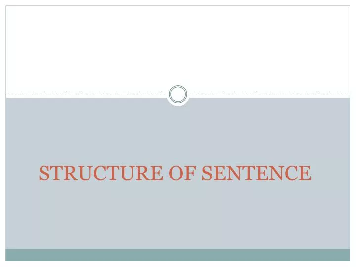 structure of sentence