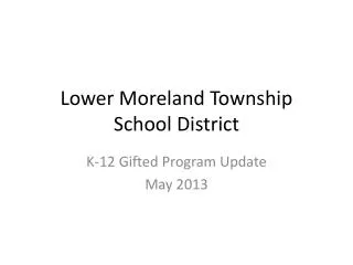 Lower Moreland Township School District