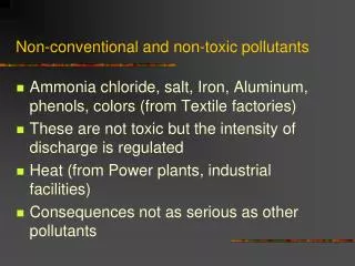 Non-conventional and non-toxic pollutants