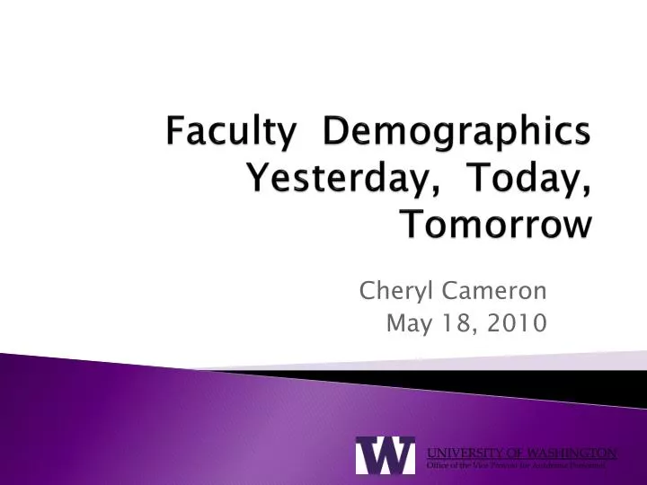 faculty demographics yesterday today tomorrow
