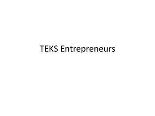 TEKS Entrepreneurs