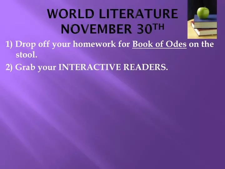 world literature november 30 th