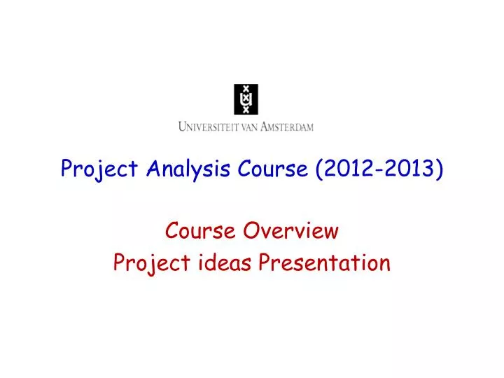 project analysis course 2012 2013