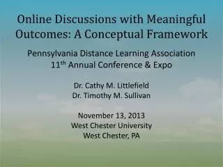 Online Discussions with Meaningful Outcomes: A Conceptual Framework
