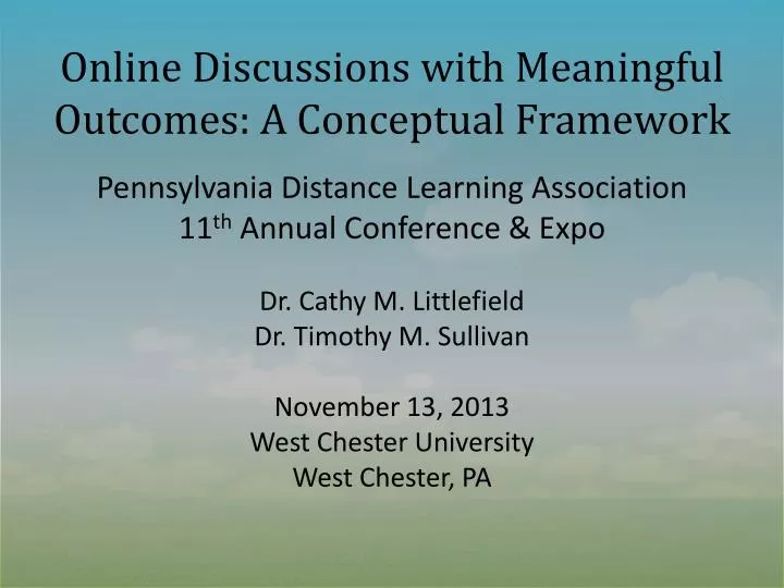 online discussions with meaningful outcomes a conceptual framework