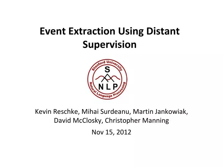 event extraction using distant supervision
