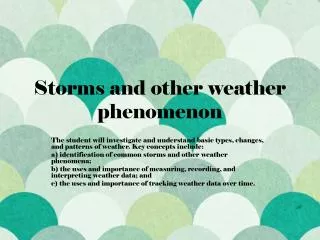 Storms and other weather phenomenon