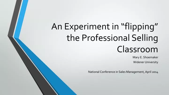 an experiment in flipping the professional selling classroom