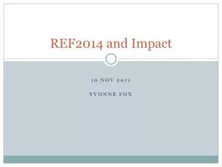 REF2014 and Impact
