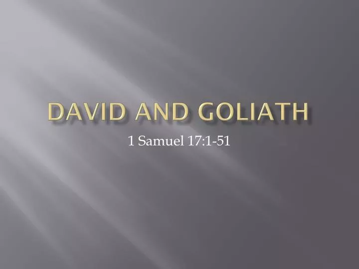David And Goliath N 