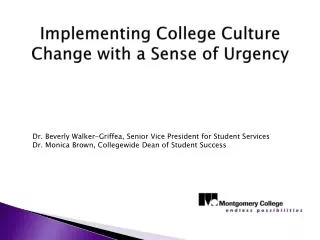 Implementing College Culture Change with a Sense of Urgency