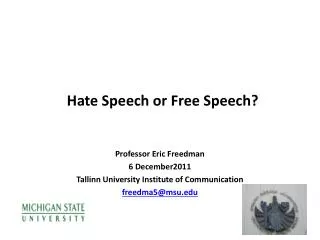 Hate Speech or Free Speech?