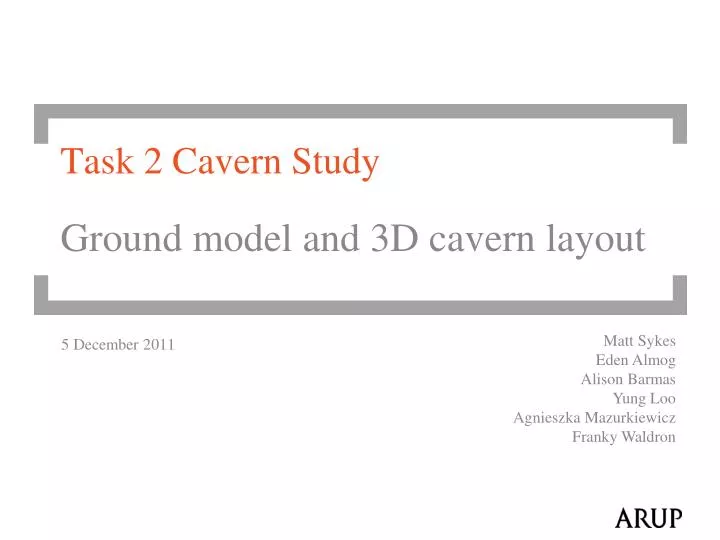 task 2 cavern study ground model and 3d cavern layout