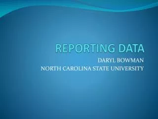 REPORTING DATA