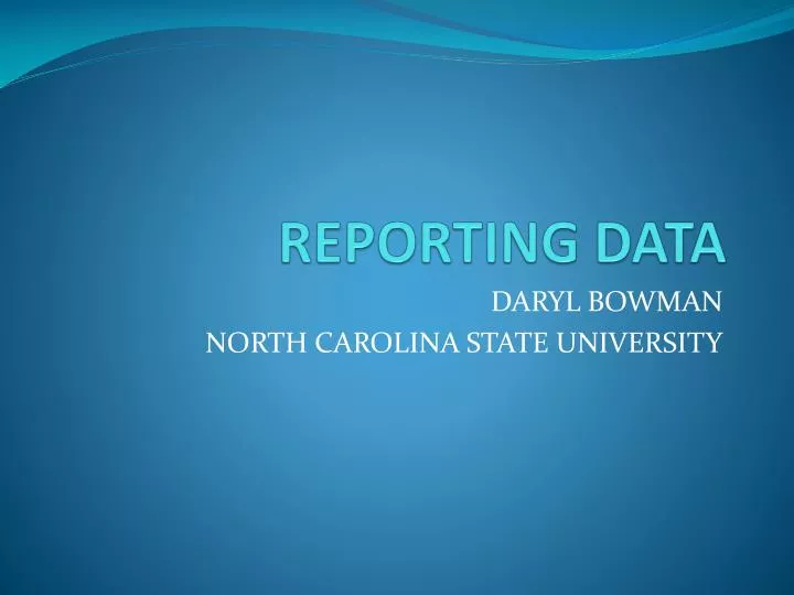 reporting data