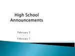 High School Announcements - slide 1
