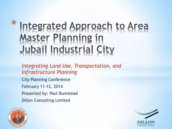 integrated approach to area master planning in jubail industrial city