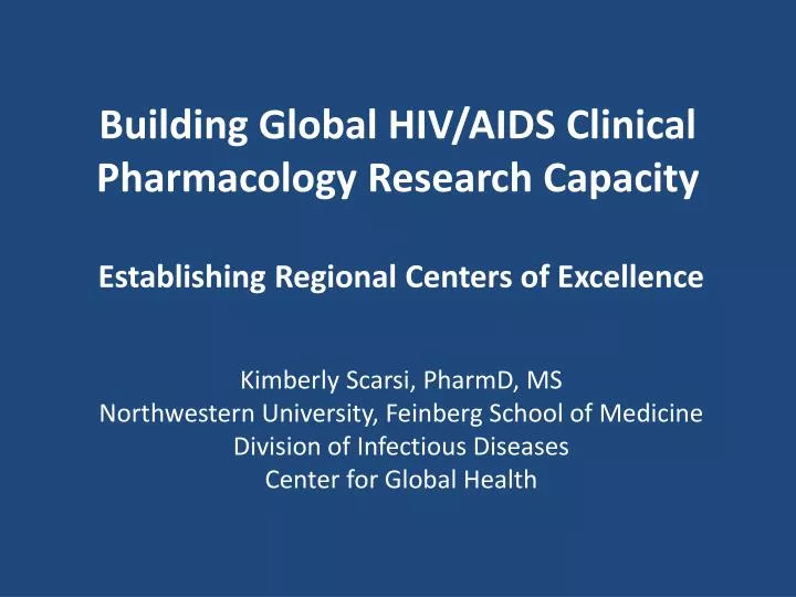 building global hiv aids clinical pharmacology research capacity