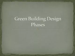 Green Building Design Phases