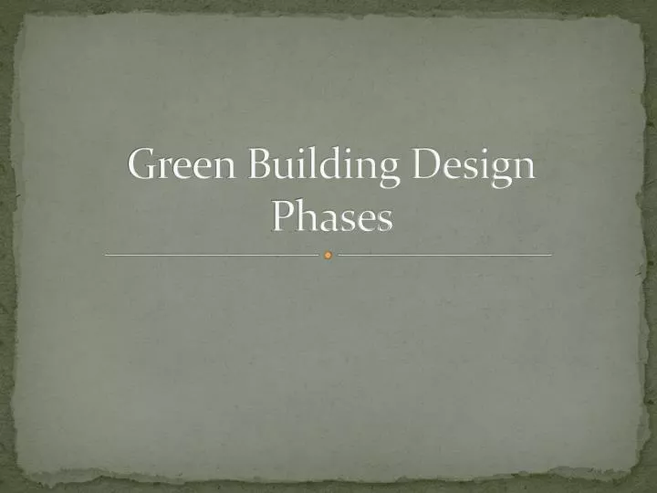 green building design phases