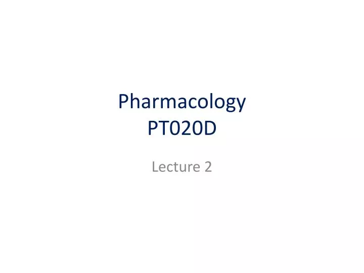 pharmacology pt020d