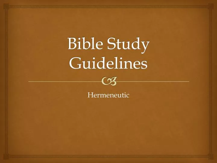 bible study guidelines
