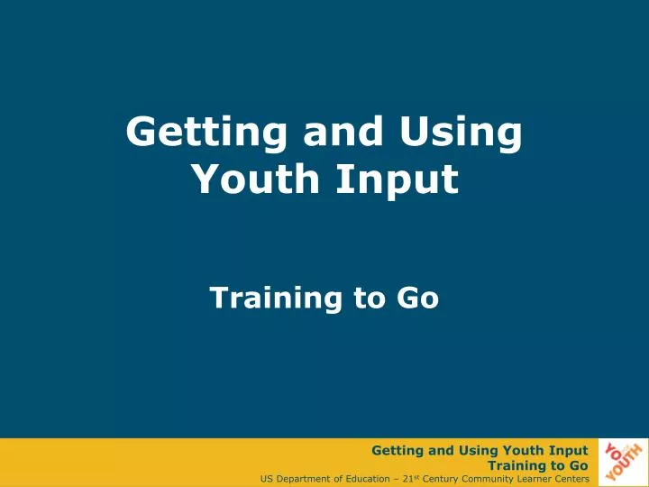 getting and using youth input
