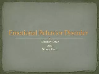 Emotional Behavior Disorder