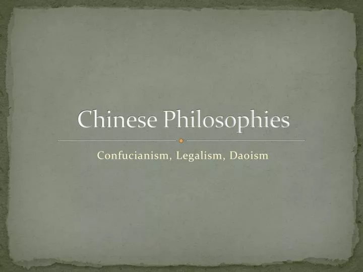 chinese philosophies