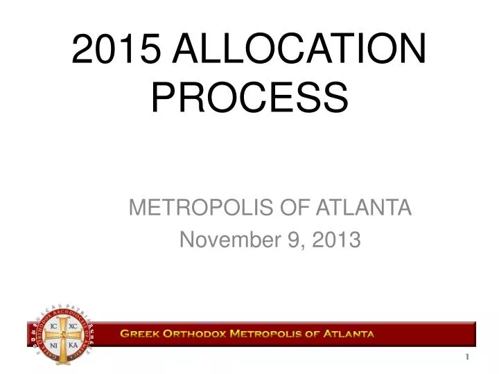 2015 allocation process