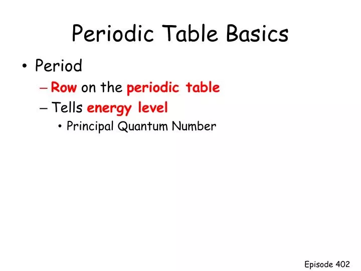 periodic table basics