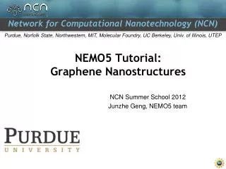 NEMO5 Tutorial: Graphene Nanostructures
