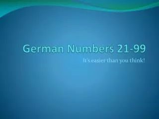 German Numbers 21-99