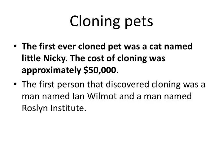 cloning pets