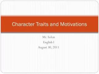 character traits and motivations