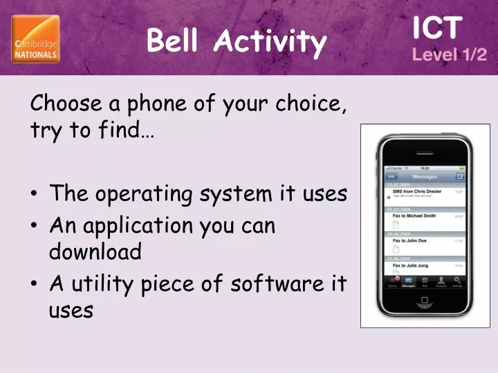 bell activity