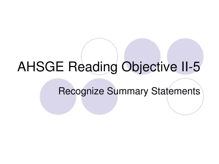 ahsge reading objective ii 5