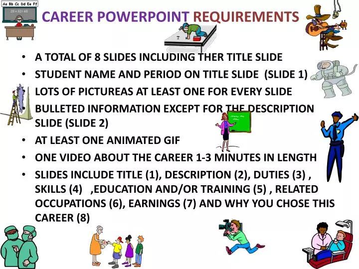 career powerpoint requirements