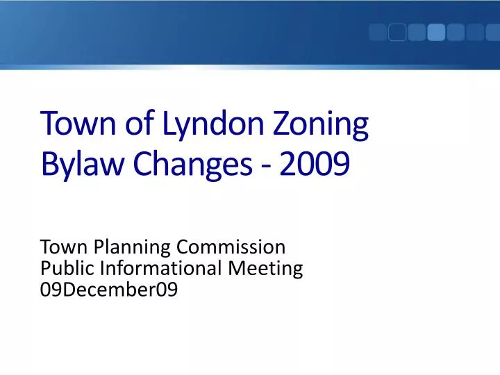 town of lyndon zoning bylaw changes 2009