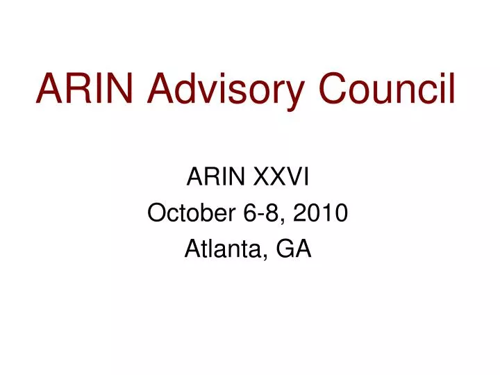 arin advisory council
