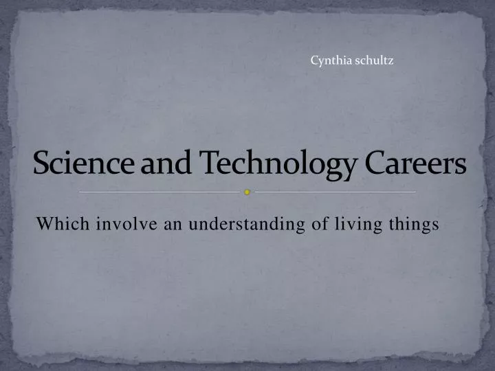 science and technology careers