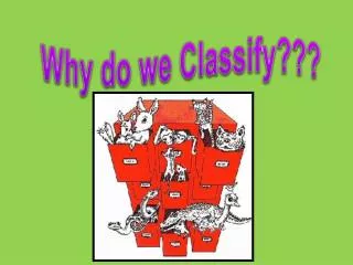 Why do we Classify???
