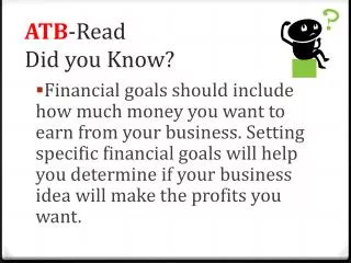 ATB -Read Did you Know?