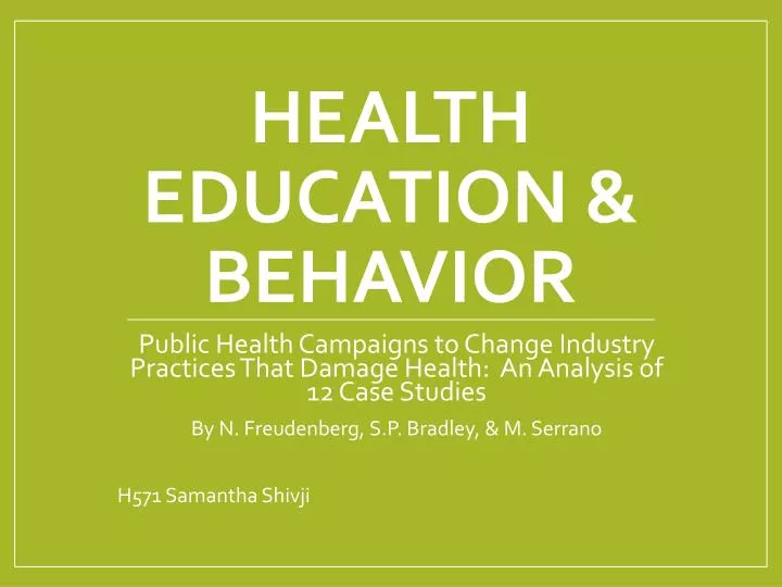 health education behavior