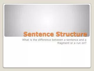 Sentence Structure